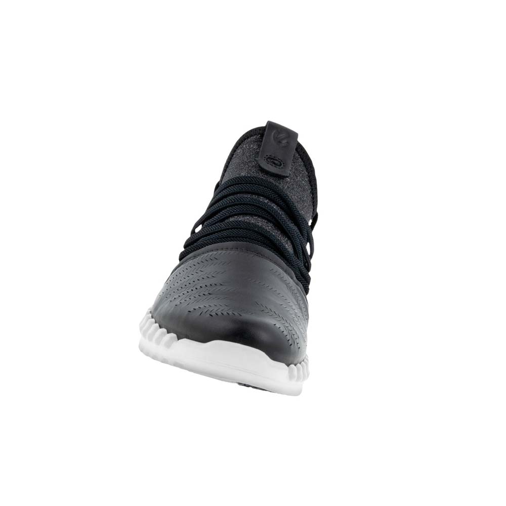 Women's Ecco Zipflex Low Cut Sneakers Black | Canada 268TCE